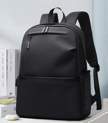 A 14 Inch Men'S Backpack Large Capacity Travel Leisure Solid Color Pu Computer Backpack Fashion Men And Women Students Schoolbag