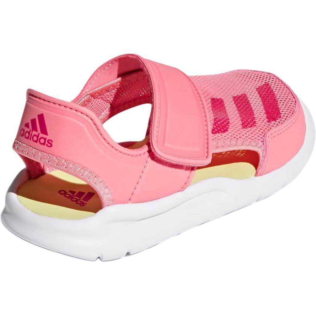 adidas Fortaswim Synthetic Leather Slip Resistant Abrasion Resistant Low Top Children's Sandals Pink AC8297