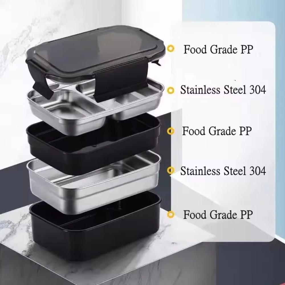 Rectangular Food Storage Box Leak-Proof Fresh-keeping Box Double Layer Thermal Lunch Box  Canteen