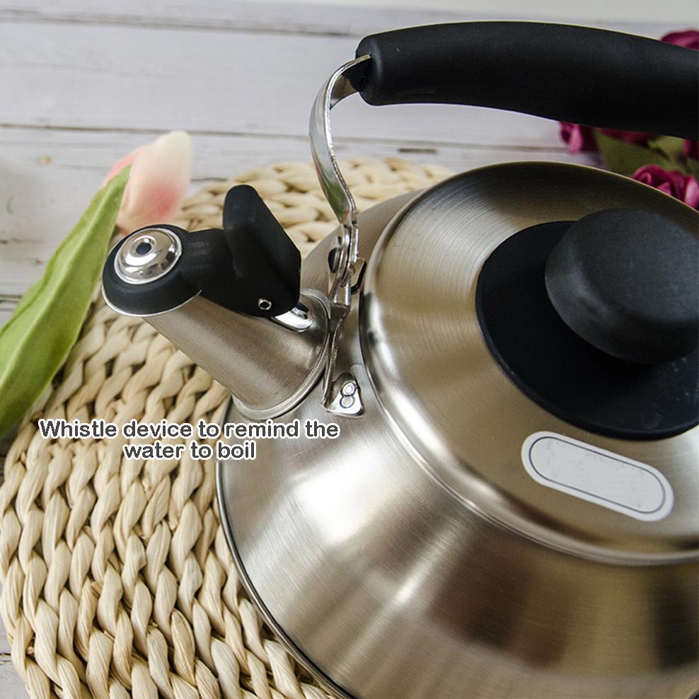 Japanese Style Whistle Kettle, 304 Stainless Steel Boiling Water Pot for Gas Induction Cooker, Boiling Tea Kettle for Home, 1.6L