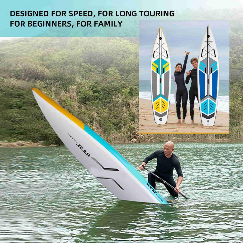 Inflatable Stand Up Paddleboard SUP Board 6 Inch Thick SUP Surfboard Surf Set with Paddleboard Surf Fin Coiled Leash