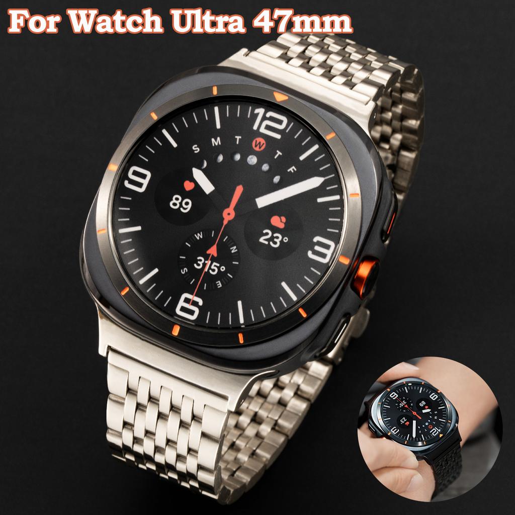 Watch Bracelet Strap for Samsung Galaxy Watch Ultra 47mm Smartwatch Stainless Steel Band for Galaxy Watch 7 Metal Wristband