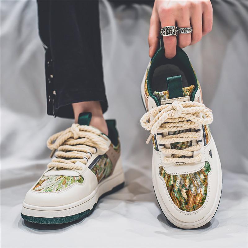Men's Lightweight Breathable Platform Sneakers, Casual Fashion Athletic Shoes