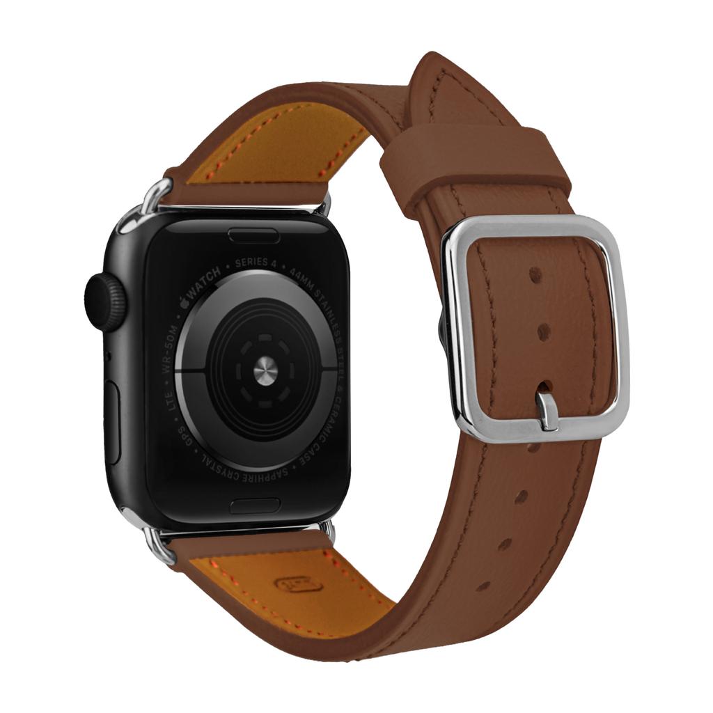 Simple First Layer Calfskin Ultra Leather Watch Strap 49mm Replacement for Apple Watch Ultra All Series Premium Wristband Accessory