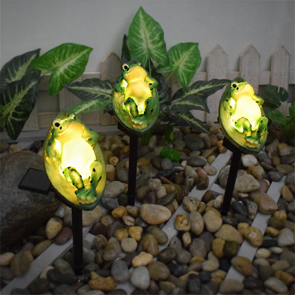SITEDAN Solar Light, Squirrel Figurine Light, Frog Garden Light, Gardening Ornament, Outdoor Waterproof Garden Decoration (Frog)