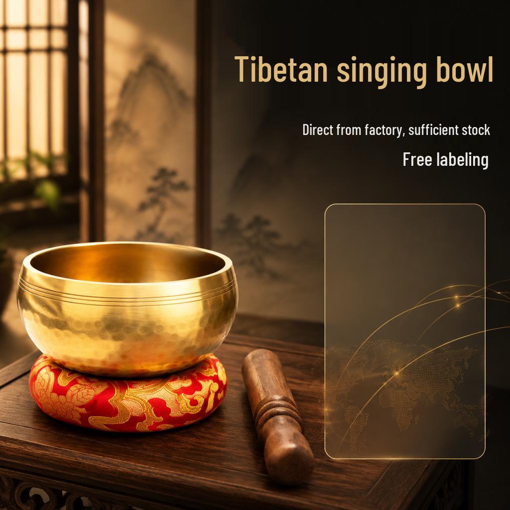 Ciotola Cantante Tibetana Ciotola Sonora in Rame per Meditazione e Yoga Mantra - Strumento Musicale Curativo