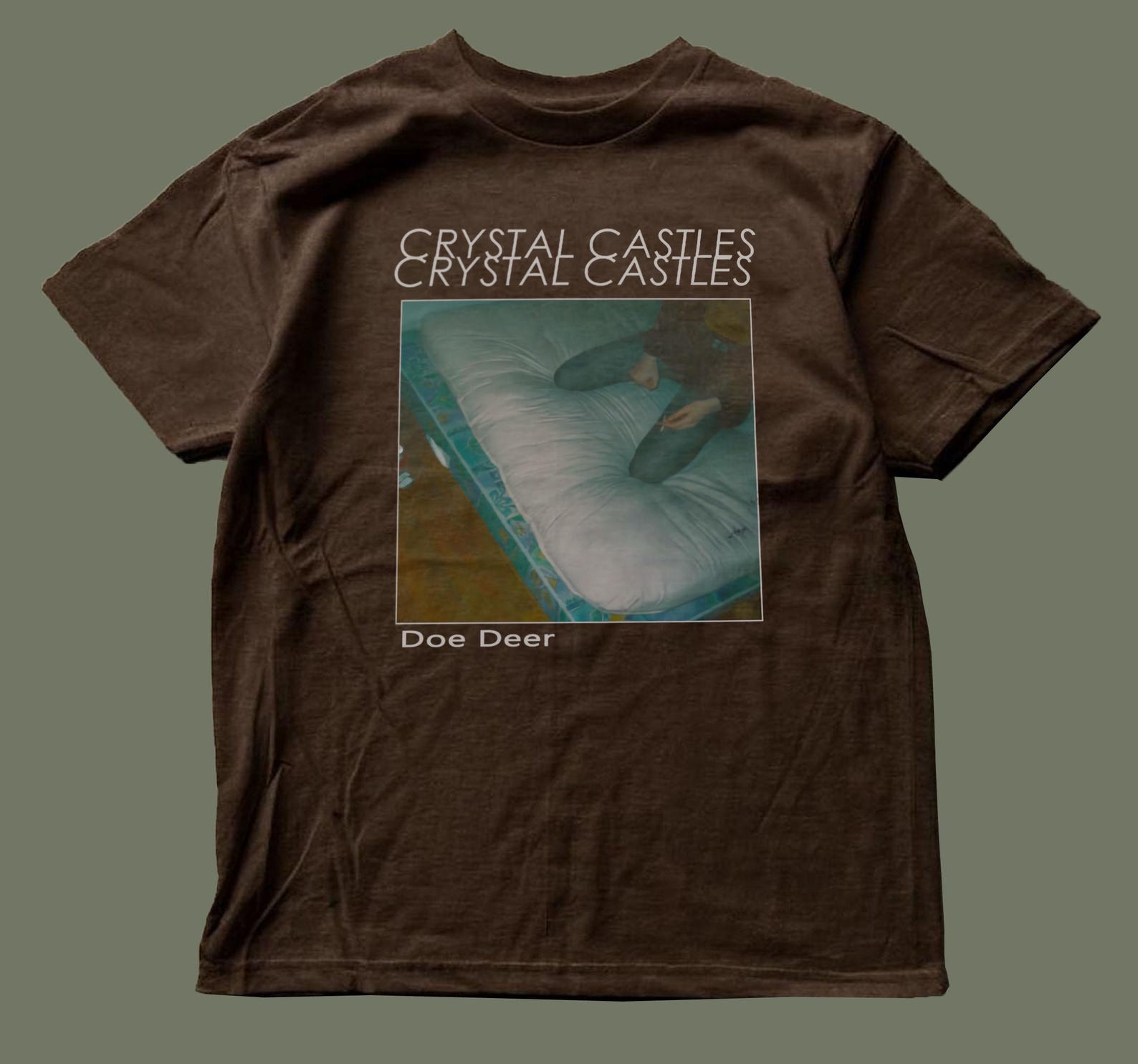 Crystal Castles Brown Tee,unisex,graphic tee S