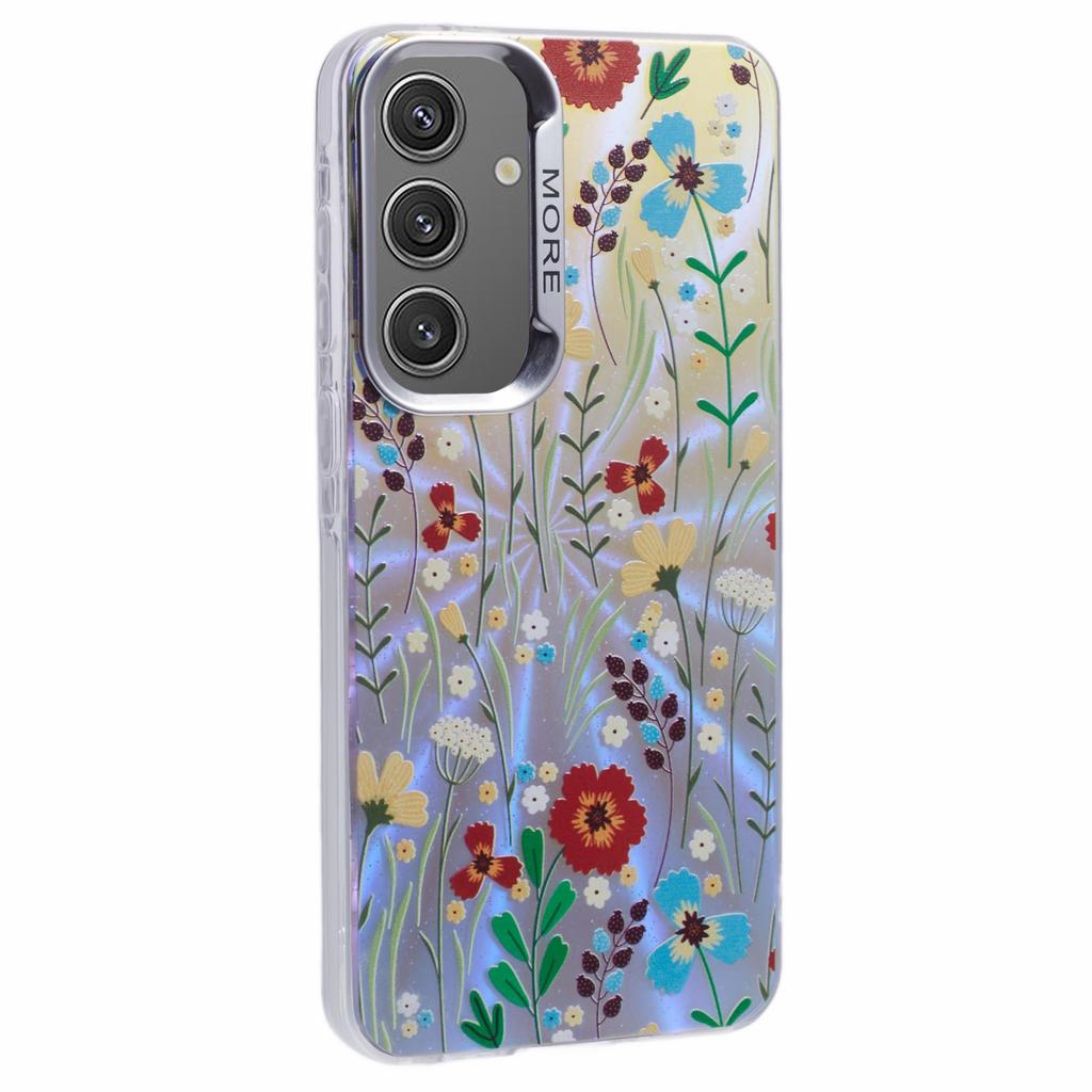 Pentru Samsung Galaxy A54 5G Husă Florală Laser Bling PC+TPU Husă Telefon