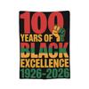 100 Years of Black Excellence 1926–2026 Black History Month Afro Pride Blankets  Flannel Warm Throw Blankets for Bedding Lounge