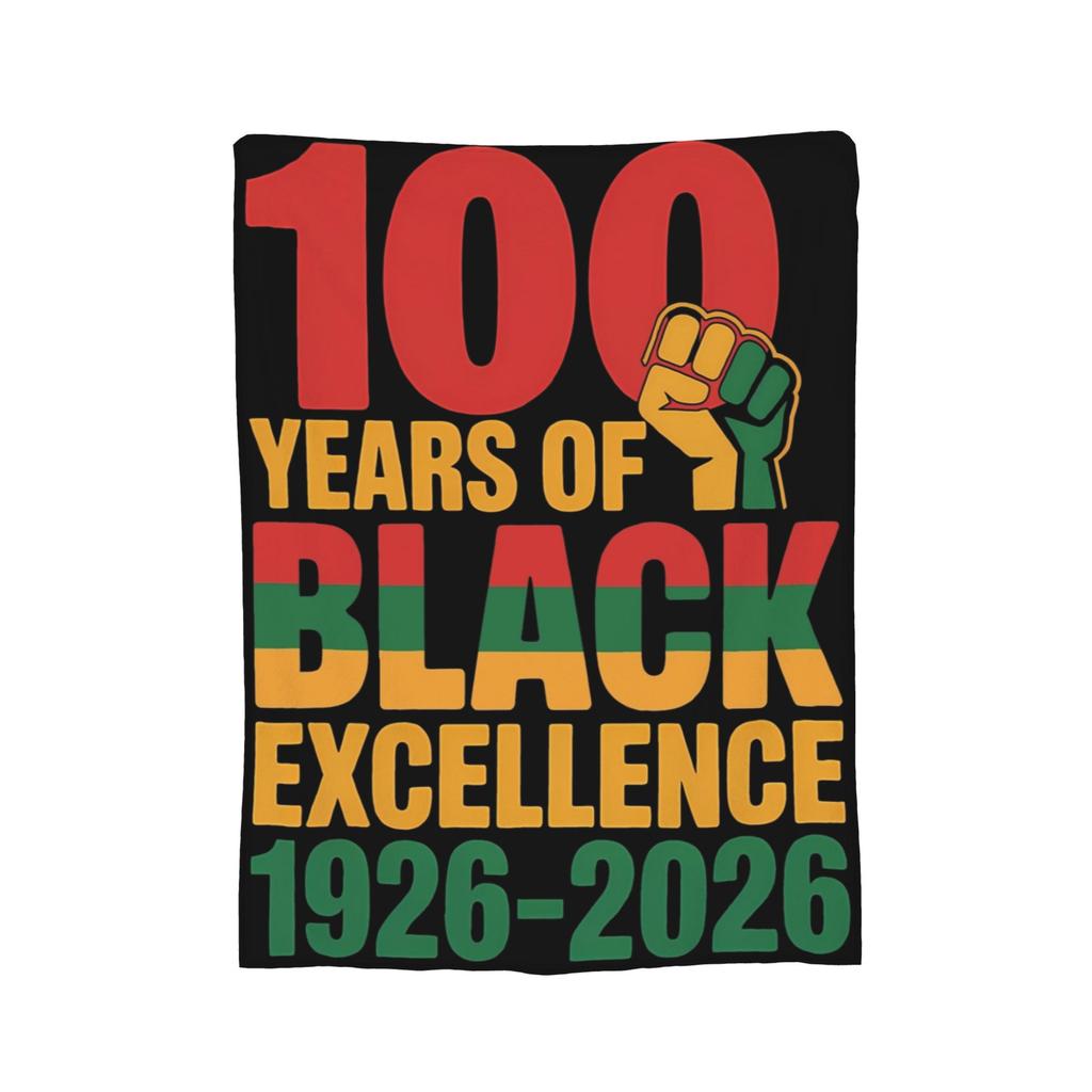 100 Years Black History Beginning 1926 Centennial Africa Blankets Wool Warm Throw Blankets for Bedding Lounge Spring/Autumn