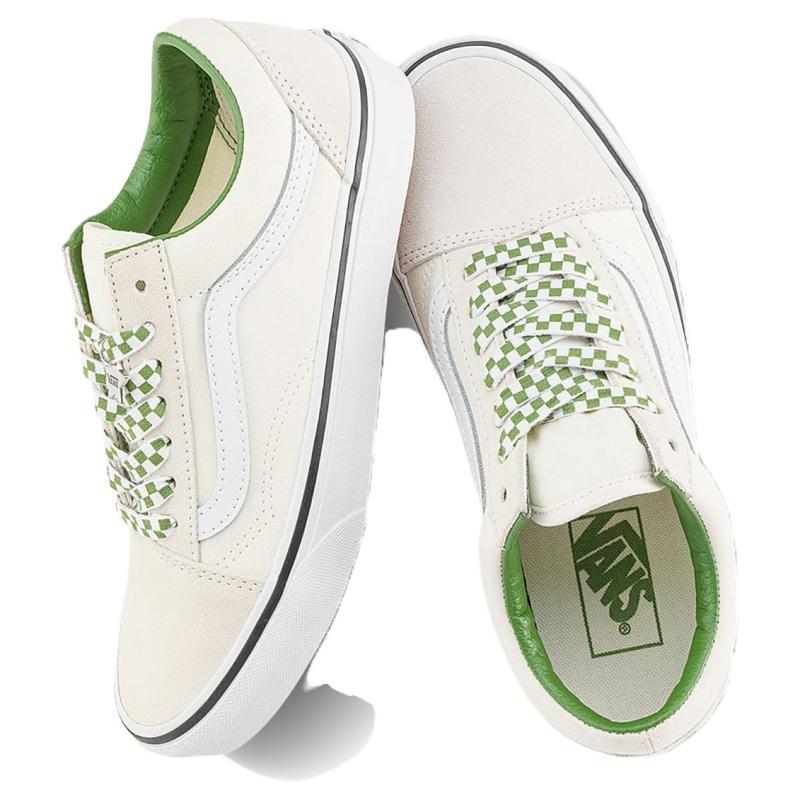 Vans Old Skool 'Checkerboard Lace Marshmallow Green' Sneakers VN000D6WBOM