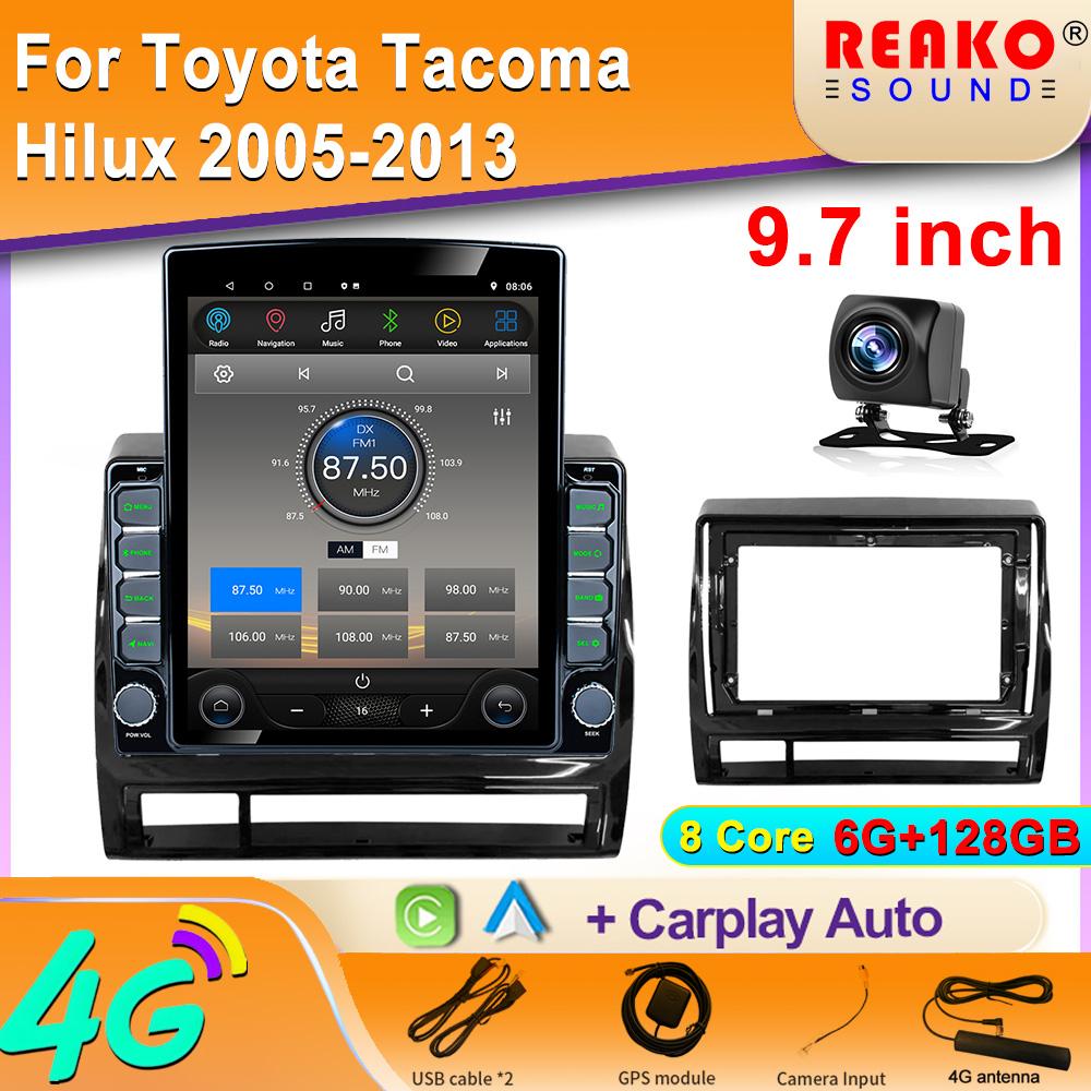 9.7" Vertical Style Tesla Screen Android Car Radio For Toyota Tacoma Hilux 2005-2013 GPS Navigation Multimedia Player 2din