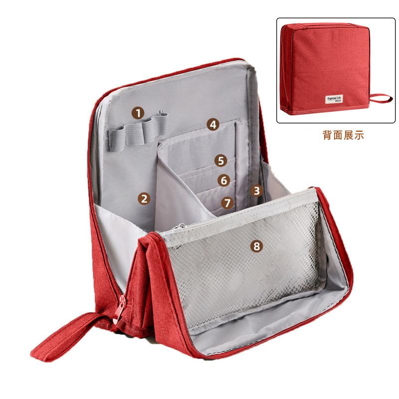 Travel Portable Large Capacity Double Opening Cosmetic Bag Women's Toiletry Storage Bag Multi Layer Stationery Bag 2025 New