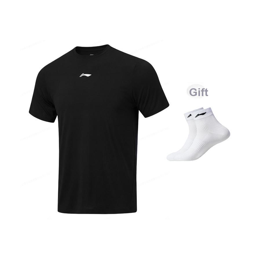 Li-Ning Ice Feel Round Neck Logo Stitching T-Shirt Men Tops ATSW515-4