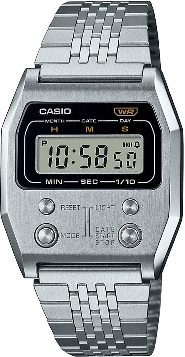 Часы Casio Vintage Digital Silver Steel A1100D-1EF, браслет, серебристый, A1100D-1EF.