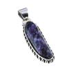 Natural Charoite Gemstone Handmade 925 Solid Sterling Silver Pendant 1.75'' J6O67