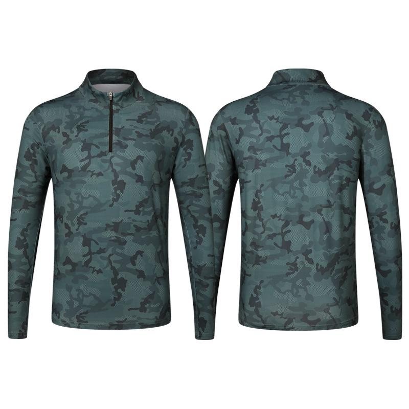 Men's Quick-Dry Half-Zip Camouflage Sports Jacket