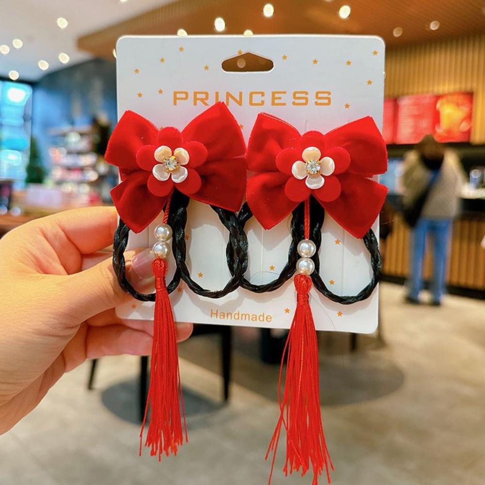 Bow Tassels Children's New Year Hairpin Ancient Style Girls Hanfu Headwear Kids
