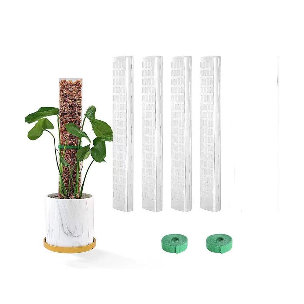Moss Stick Height Adjustable Moss Pole Transparent Weather Resistant Water Moss Column Plastic 24 Inch Plant Support Garden