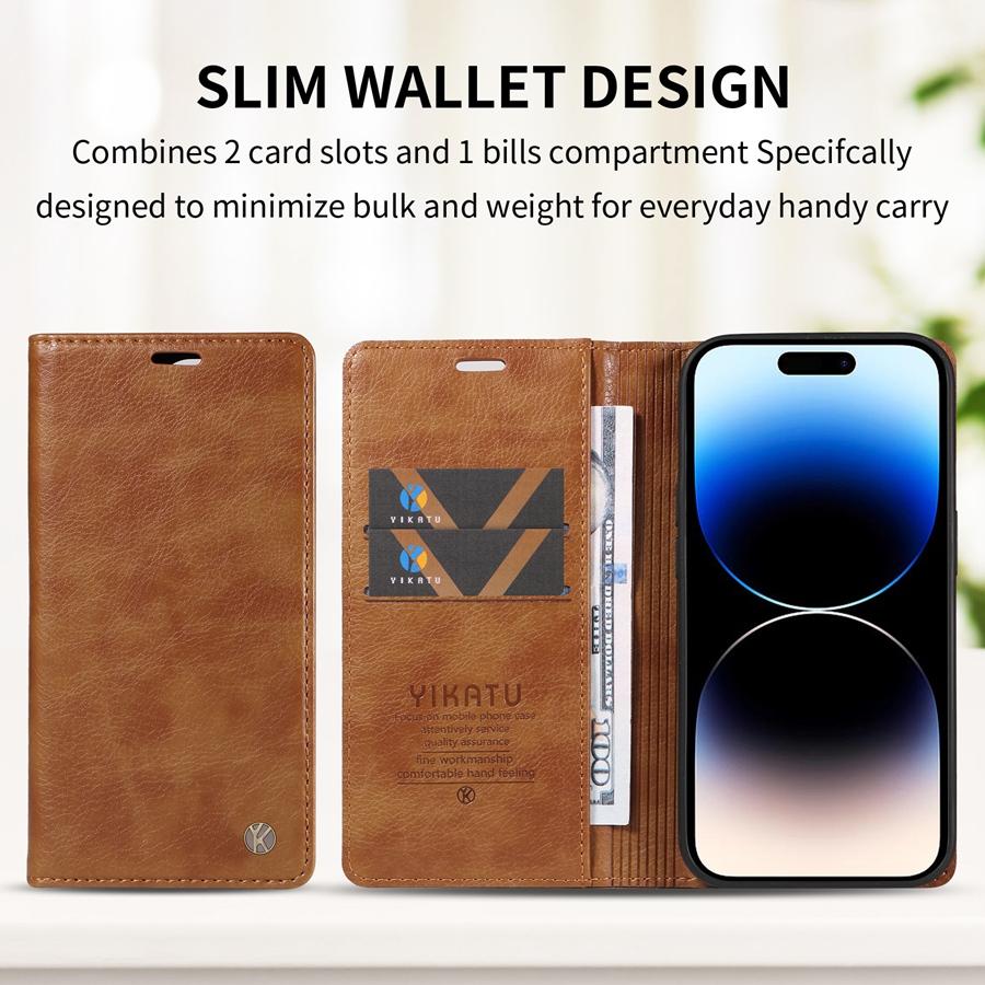 Premium-Leder-Handyhülle mit starkem Magnetverschluss für iPhone 16 Pro Max 16e 16 Plus 15 Pro 14 13 12 11 XR 7 8 Plus SE Brieftaschenetui mit Ständer und Kartenfächern