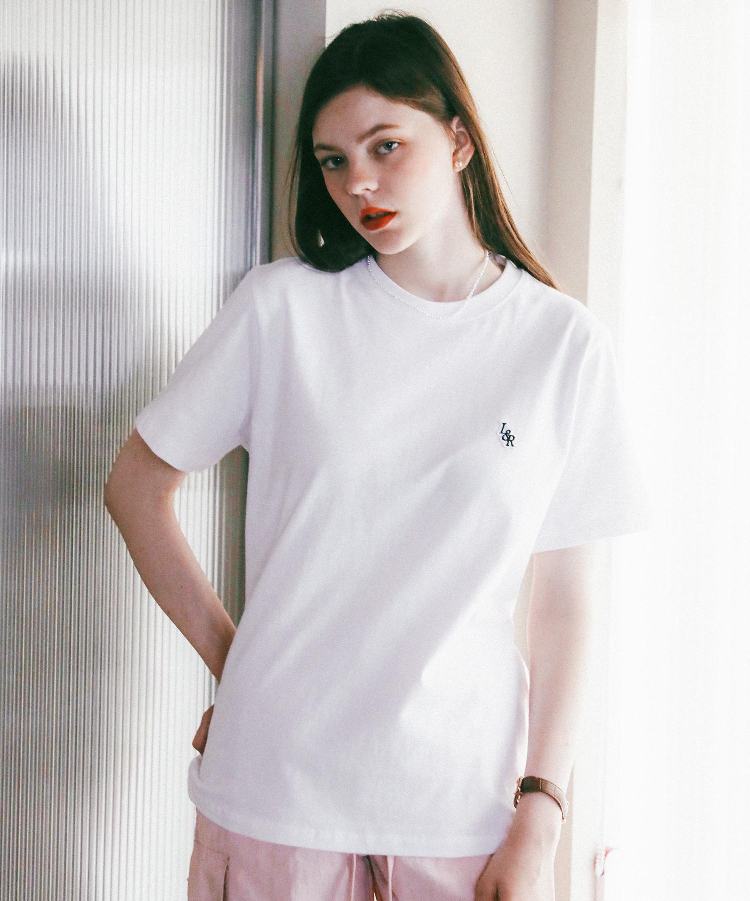 Rosiro L&R Patch Point Short-Sleeved T-Shirt White Free