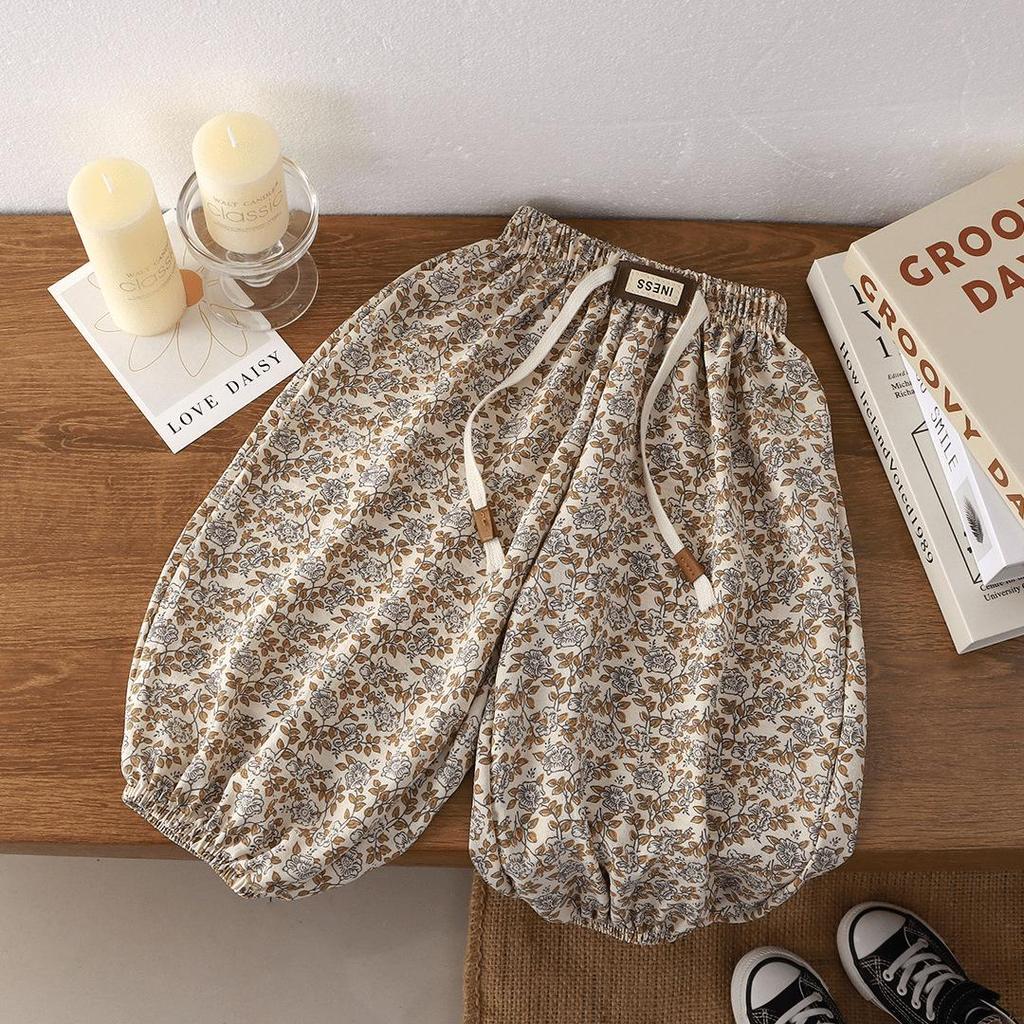 Kids' Korean-Style Loose Fit Summer Pants - Mosquito-Proof, Solid Color, Unisex Joggers