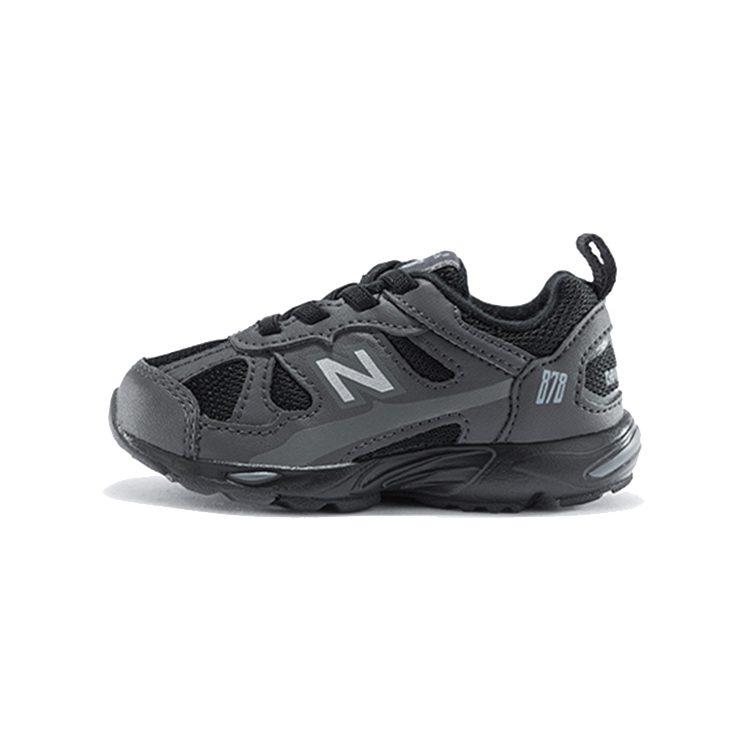 New Balance NB 878 Dämpfend Abriebfest Atmungsaktiv Niedrig geschnitten Kleinkinderschuhe Schwarz Grau Säugling Und Kleinkind IV878KOC