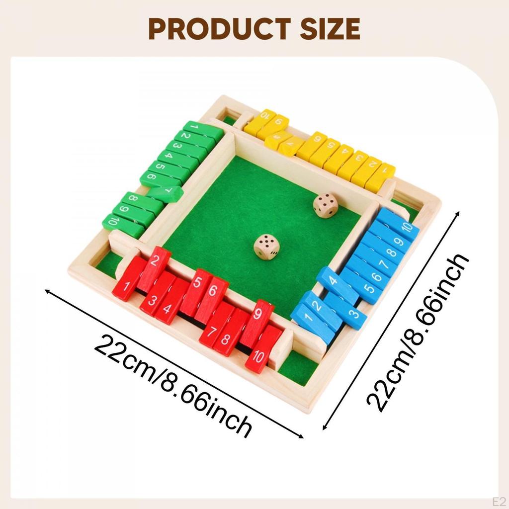 Shut The Game Wooden Board Portable Entertainment Strategy Number Learning for Birthday Bar