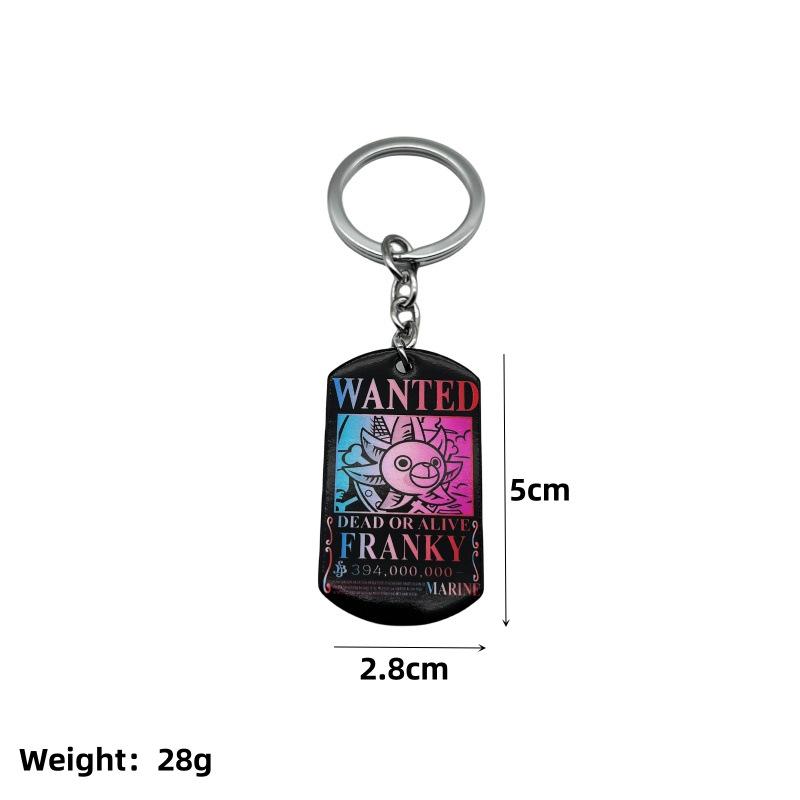 Anime Klíčenky - Styl Naruto, One Piece, Ninja a Douluo - Kovové Přívěsky s Barevným Potiskem