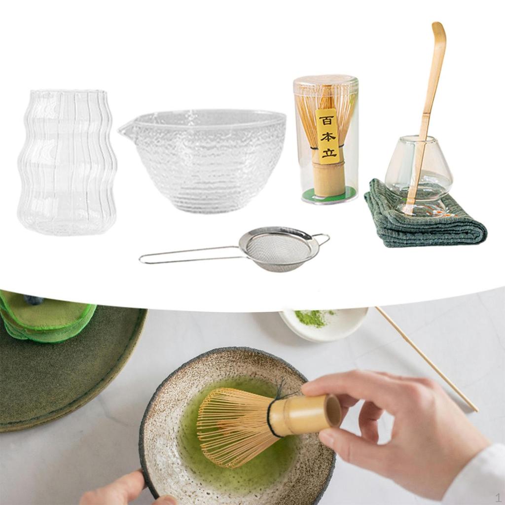 7x Ceremonial Matcha Tea Set Ceremony Accessories Sifter and Teaspoon Traditional for
