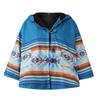 Women's Casual Retro Printed Long Sleeve Hooded Jacket Coat Button Coat