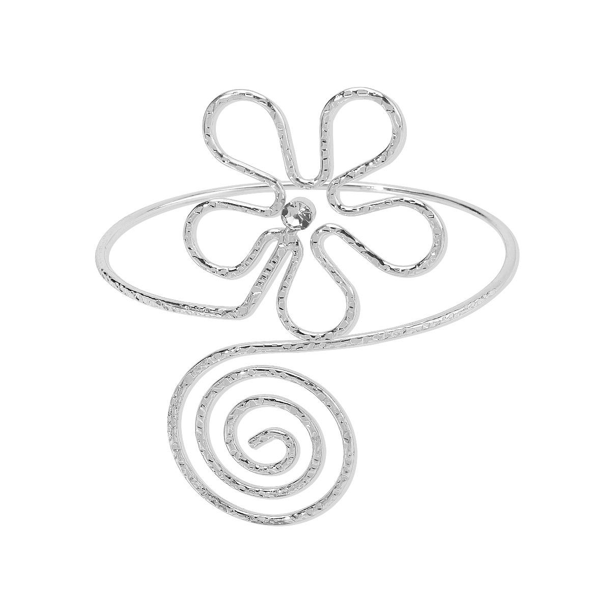 Punk Metall Blätter Blume Oberarm Armreifen Armspangen für Frauen Mädchen Manschette Armreif Verstellbare Armbänder Handschmuck Männer white