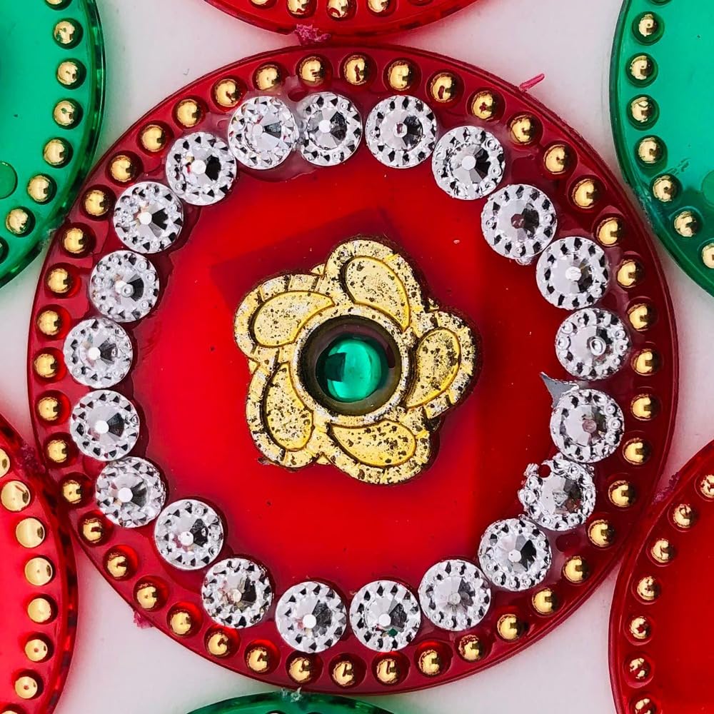 RSINC Acrylic Decorative Diwali Rearrangeable Rangoli for Floor, Wall, Table Rangoli7 Pieces Re-Useable Kundan Baby Rangoli Acrylic Baby Rangoli