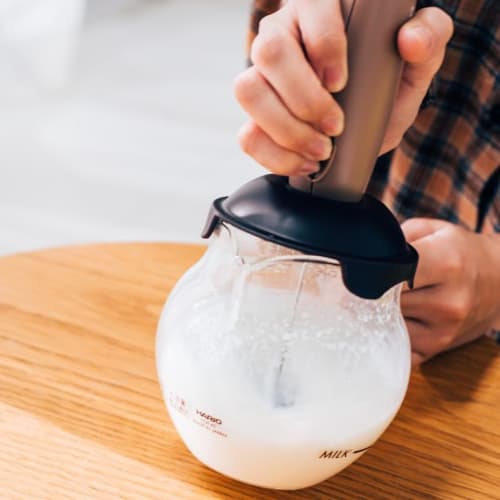 HARIO Creamer Cute Whisk Milk Foamer Brown Present Gift Present CQT-45BR