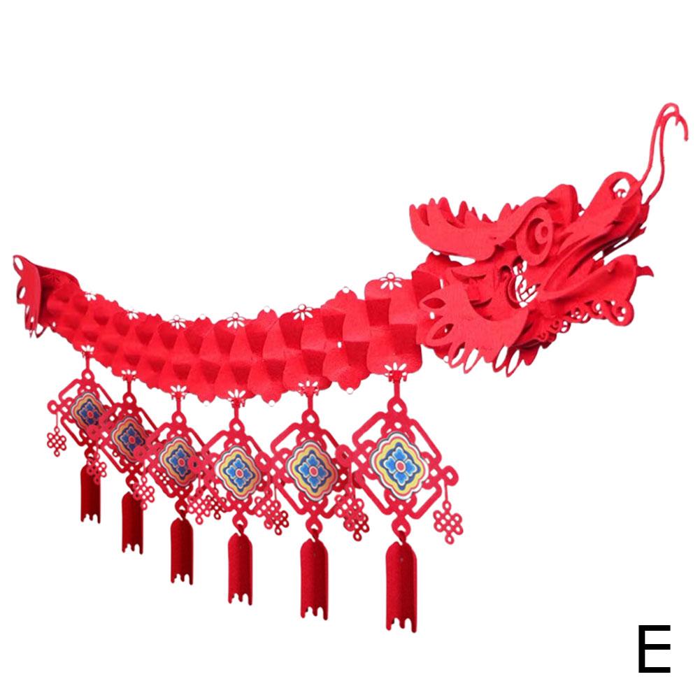 3D Gold Chinese Dragon New Year Atmosphere Decoration With Paper Lanterns Home & Restaurant Festive Party Floating Decoration