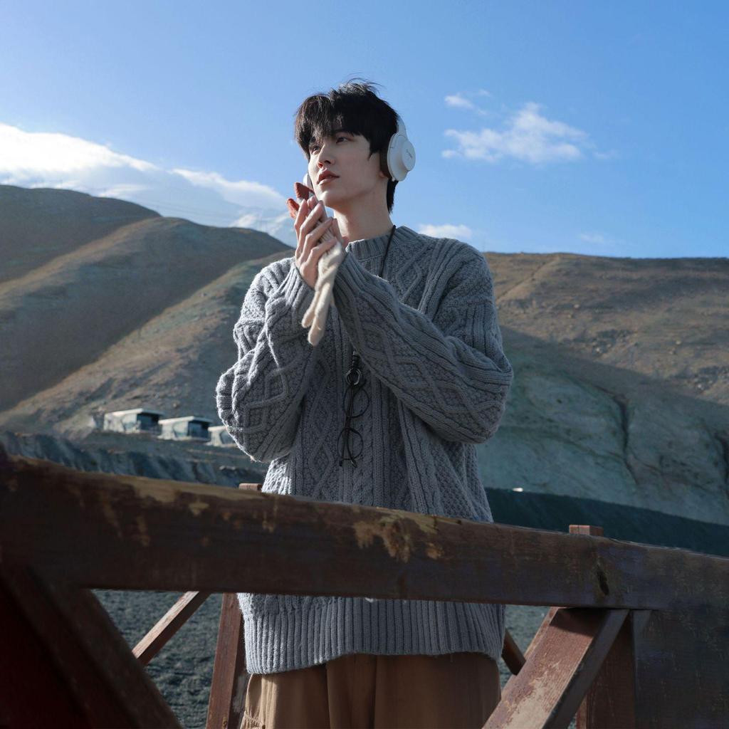 Men's Japanese Retro Hong Kong Literary Knit Sweater - Twisted Pattern, Round Neck, Autumn Casual