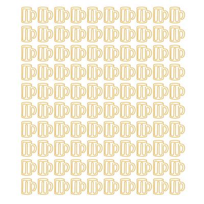 100Pcs Cup Shape Kids Paper Clips Yellow Small Paper Clips Decorative Cool Paper Clips  Book Marking