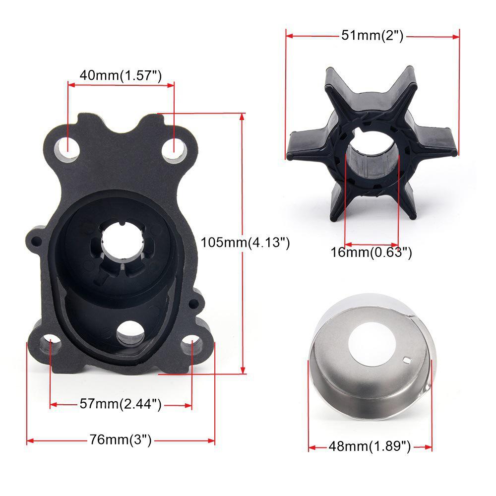Marine Water Pump Impeller Repair Kit for Yamaha Outboards - Model Cross66T-W0078-01-00