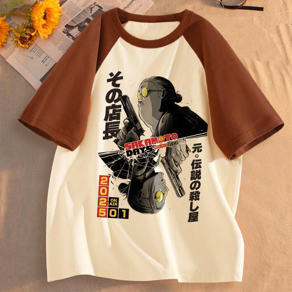 Sakamoto Days T-shirt University Pastel 80s Gothic Punk Trendy T-shirt Grunge Colorful Anime Graphic Digital Trendy Tops