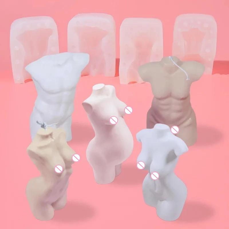 Creative Candle Mold Human Body Silicone Mold Female Body Male Female Human Shape Aromatherapy Plaster DIY Mold