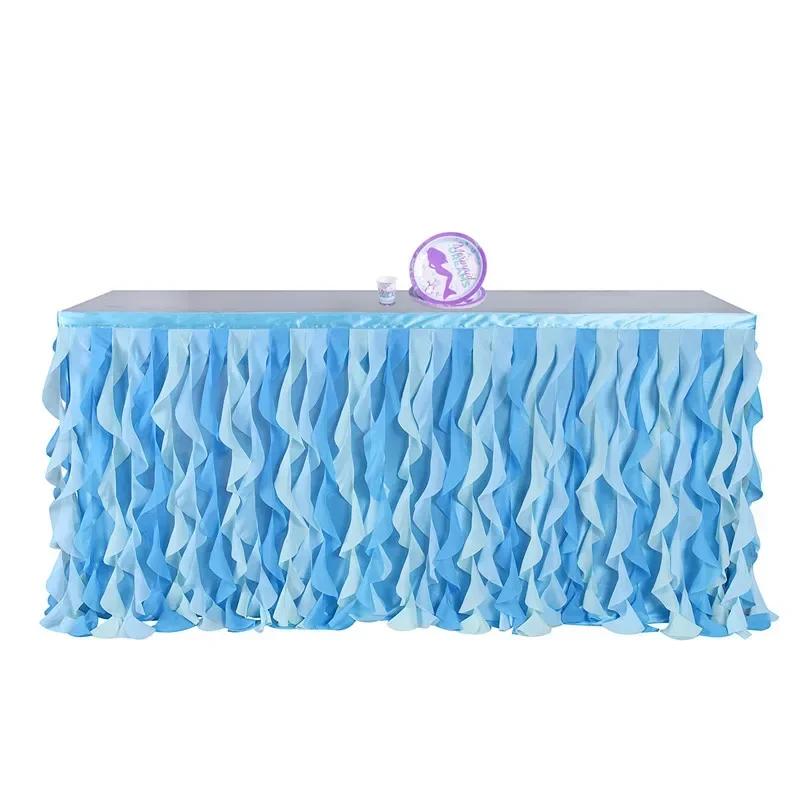 Wicker table skirt party birthday wedding chiffon curly  circumference dessert sign in  gauze  skirt