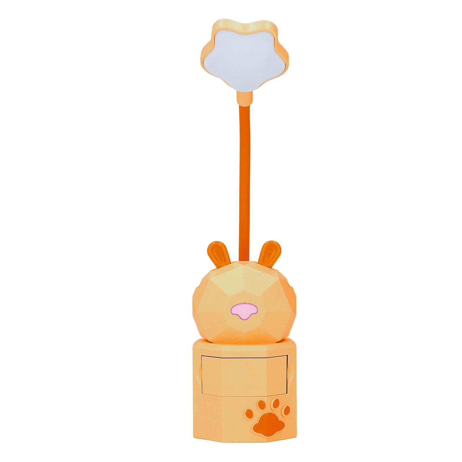 

Дитяча лампа для читання Мультяшний кролик USB-зарядка Всеспрямована гнучка шия Безпечна Міцна Коробка для зберігання Тепле світло Дитячий стіл жовтий