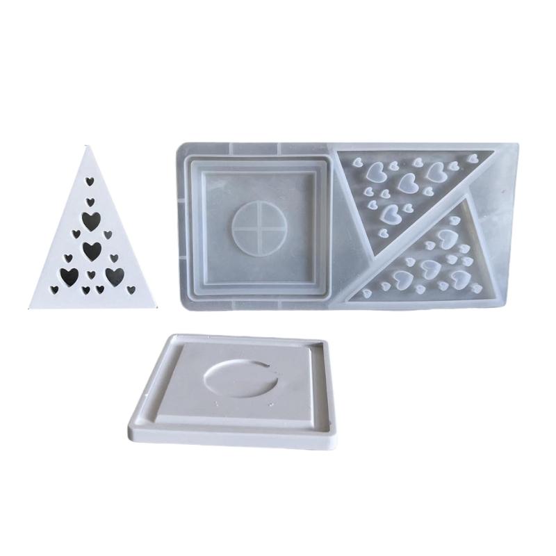 3D Candlestick Silicone Mold Pyramid Shaped Candle Base Mold Gypsum Candle Holder Epoxy Mould Home Decorations Mould