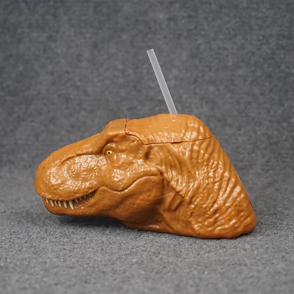 Kreslený kelímek, Dinosauří láhev na vodu Opakovaně použitelný plastový kelímek s kupolovým víčkem a brčkem
