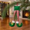 Christmas Ornament for Women Elf Legs Santa Legs Hanging Ornaments Plush Stuffed Xmas Car Pendant Decorative Fun Holiday Decor Mirror Door Handle,