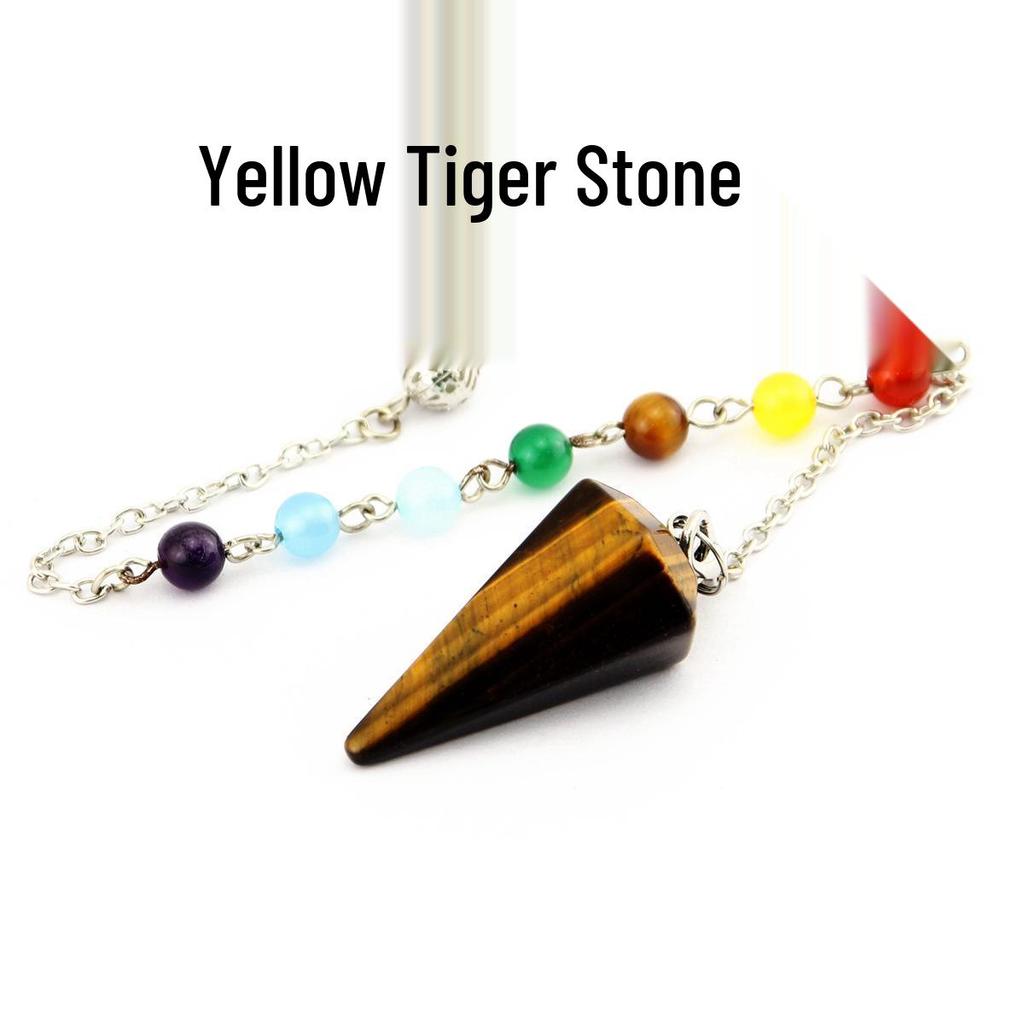Natural Crystal Seven Chakra Colors Pendulum Pendant for Jewelry, Yoga, Handbags, Clothing, and Decor