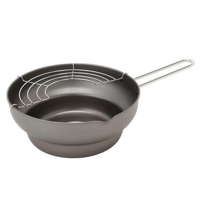 Maruyama Giken Agetensai Iron Tiered Tempura with Induction and Gas Stove Made In One-Handed Pan, 20cm, 2.1L Capacity, Strainer, AG-02, Compatible,