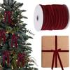 50 Yard 10mm Velvet Ribbon for Christmas Tree Decorations Crafts Weddings Party
