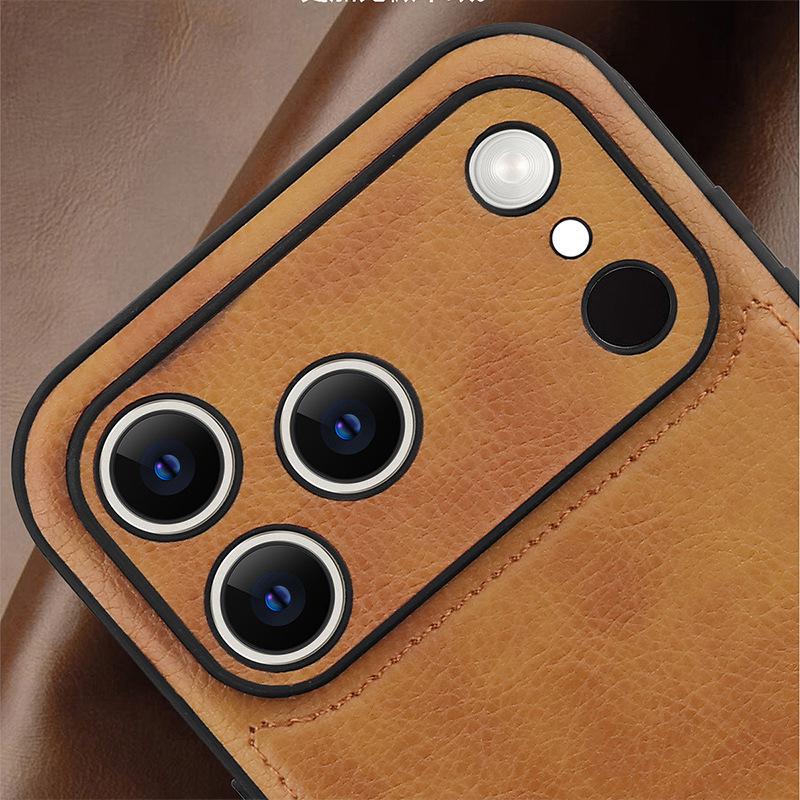 Husă Business din Piele Retro pentru iPhone 17 Pro Max/Air, Acoperire Completă, Anti-Cădere