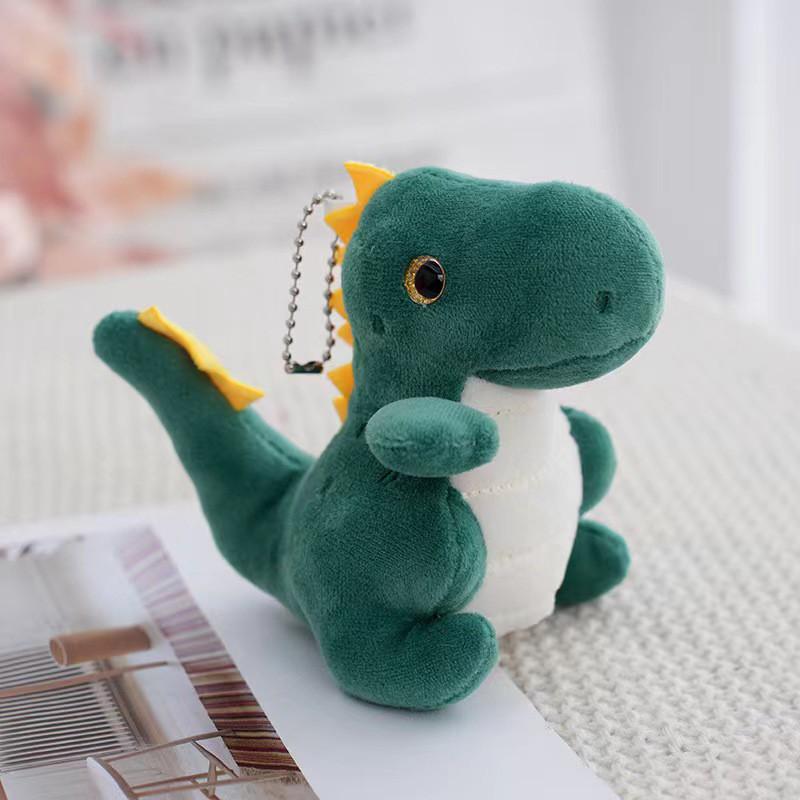Cute Dinosaur Plush Toy Key Holder Pp Cotton Filled Mini Stuffed Animal For Kids